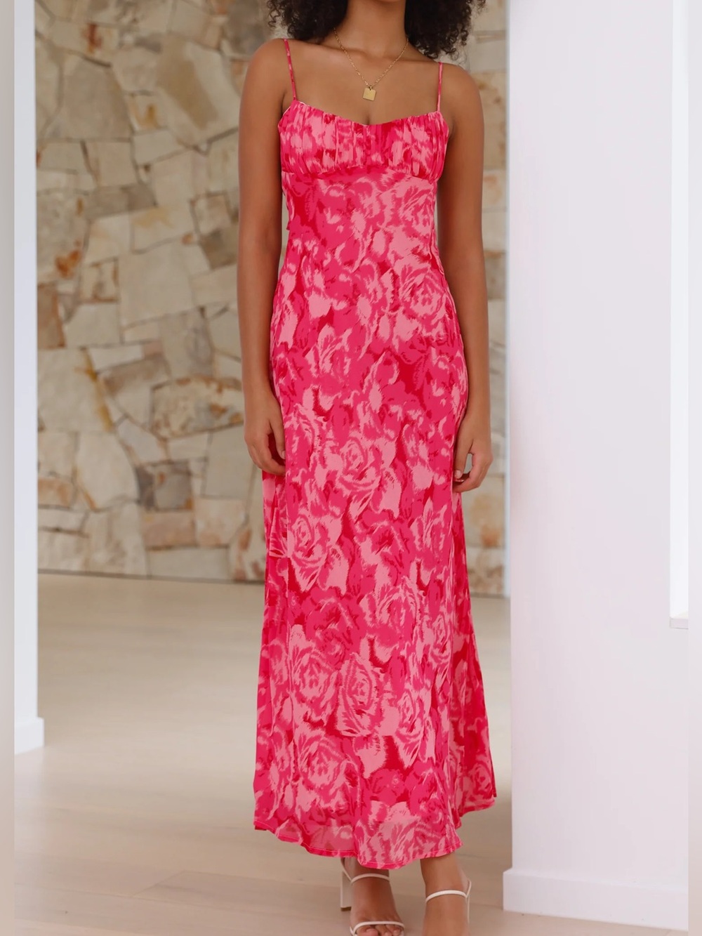 Billy J Margie Midi Dress Pink Floral